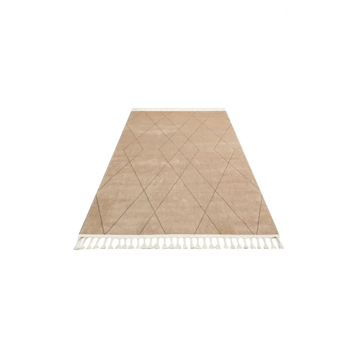 Urban 02 Beige Etnik Desenlere Sahip Hav Toz Vermez Yumuşak Dokulu Modern Halı