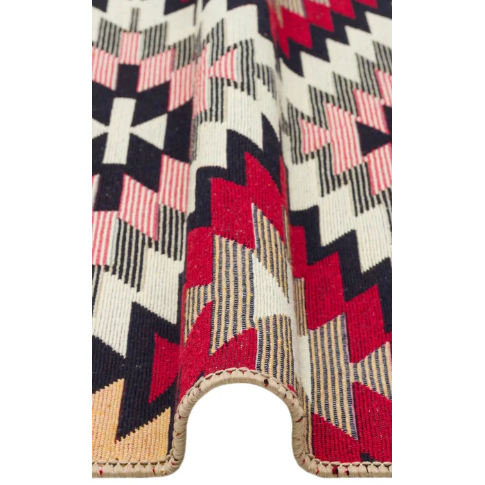 Arya Ar 33 Red %100 Geri Dönüşümlü Pamuktan Çift Taraflı Yıkanabilir Modern Dekoratif Kilim