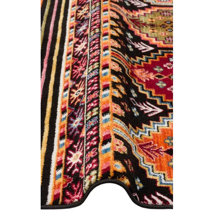 PIETRA HALI 0242 Sıcak Renk Tonlu Etnik Desenli Yumuşak Dokulu Makine Halısı