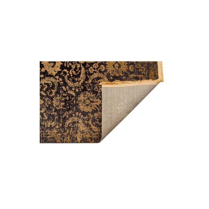 Cordoba Db 02 Antrasit Gold Nw Parlak Yüksek Alçak Dokulu Modern Makine Halısı