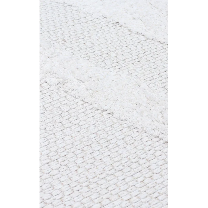 Dublin DBL 01 Cream Yıkanabilir Örgü Dokulu Naturel Pamuk Halı