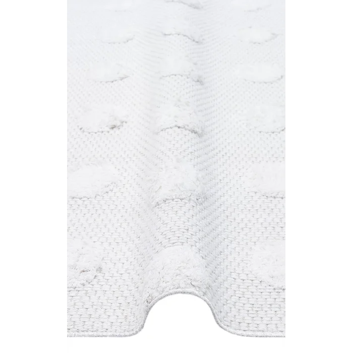 Dublin DBL 03 Cream Yıkanabilir Örgü Dokulu Naturel Pamuk Halı