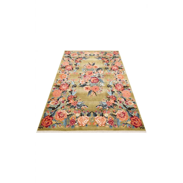 PIETRA HALI 0230 Sıcak Renk Tonlu Etnik Desenli Yumuşak Dokulu Makine Halısı