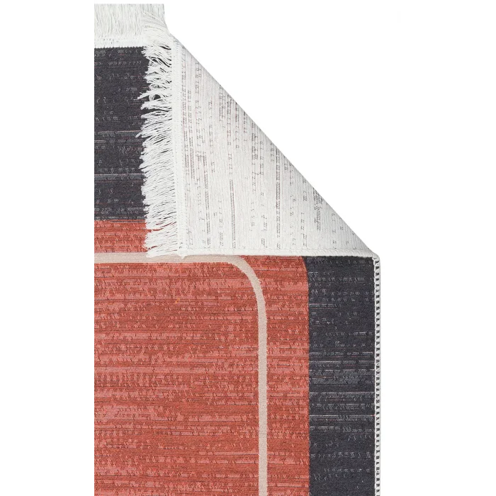 Arya Ar 36 Black Terra %100 Geri Dönüşümlü Pamuktan Çift Taraflı Yıkanabilir Modern Dekoratif Kilim
