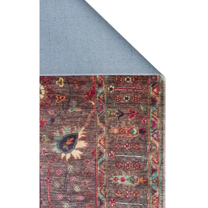 Antique ATK 10 Dark Multy Yıkanabilir Modern Ve Etnik Desenli Kaymaz Tabanlı Makine Halısı
