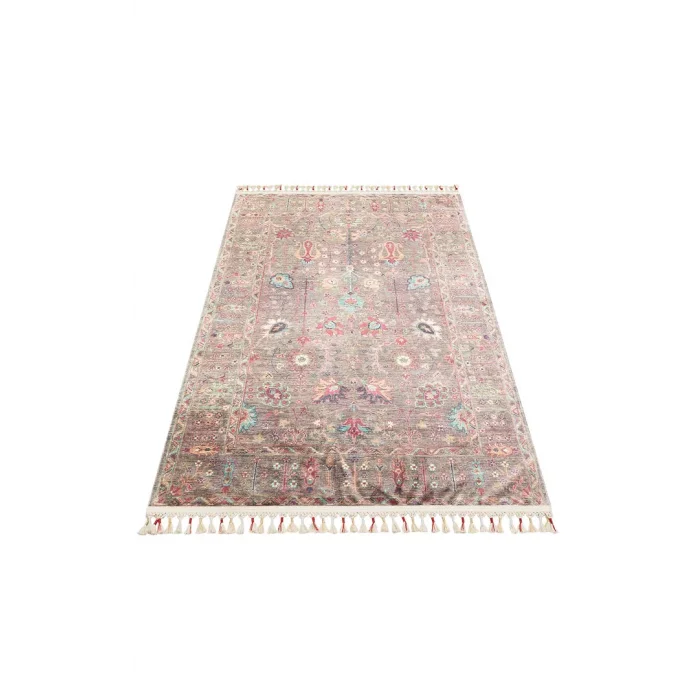 Antique ATK 10 Dark Multy Yıkanabilir Modern Ve Etnik Desenli Kaymaz Tabanlı Makine Halısı