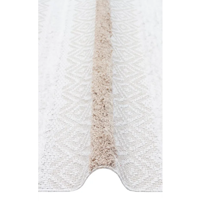 Dublin DBL 02 Cream Beıge Yıkanabilir Örgü Dokulu Naturel Pamuk Halı