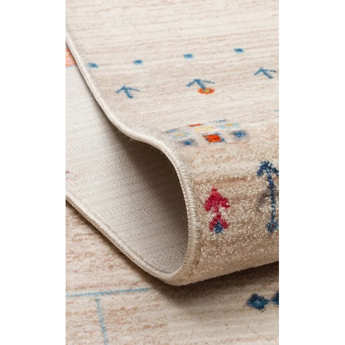 PIETRA HALI 0164 Sıcak Renk Tonlu Etnik Desenli Yumuşak Dokulu Makine Halısı