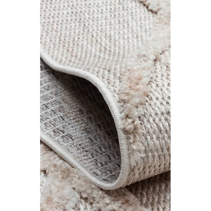 MALIBU HALI 0041 Hav Toz Vermez Yumuşak Dokulu Etnik Örgü Desenlere Sahip Modern İskandinav Halı