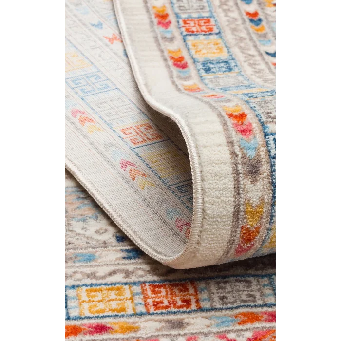 PIETRA HALI 0147 Sıcak Renk Tonlu Etnik Desenli Yumuşak Dokulu Makine Halısı