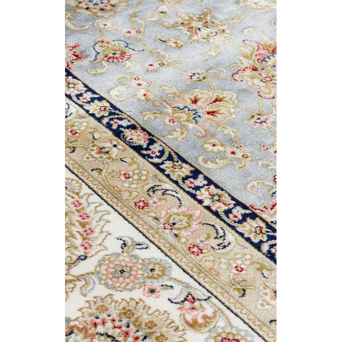 Isfahan 03 Grey Cream Klasik Desenli Yüksek Kalite Sık Dokuma Makine Halısı
