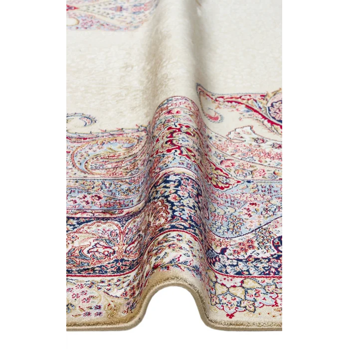 Isfahan 02 Cream  Klasik Desenli Yüksek Kalite Sık Dokuma Makine Halısı