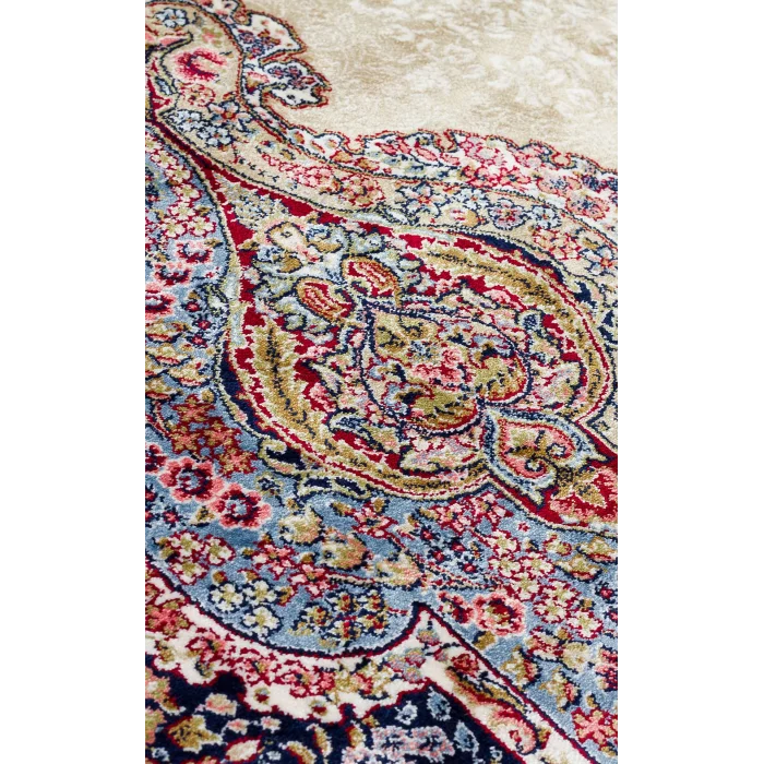 Isfahan 02 Cream  Klasik Desenli Yüksek Kalite Sık Dokuma Makine Halısı