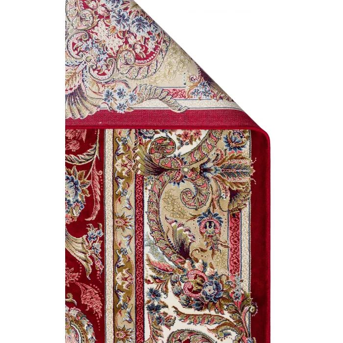 Isfahan 01 Red Klasik Desenli Yüksek Kalite Sık Dokuma Makine Halısı