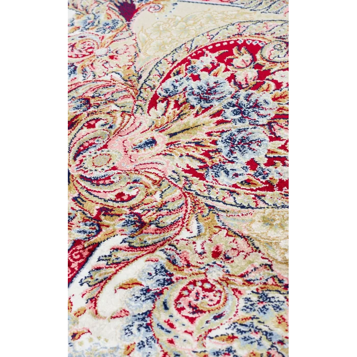 Isfahan 01 Red Klasik Desenli Yüksek Kalite Sık Dokuma Makine Halısı