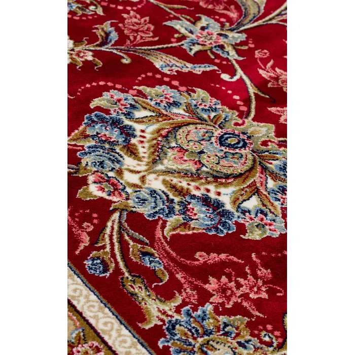 Isfahan 01 Red Klasik Desenli Yüksek Kalite Sık Dokuma Makine Halısı