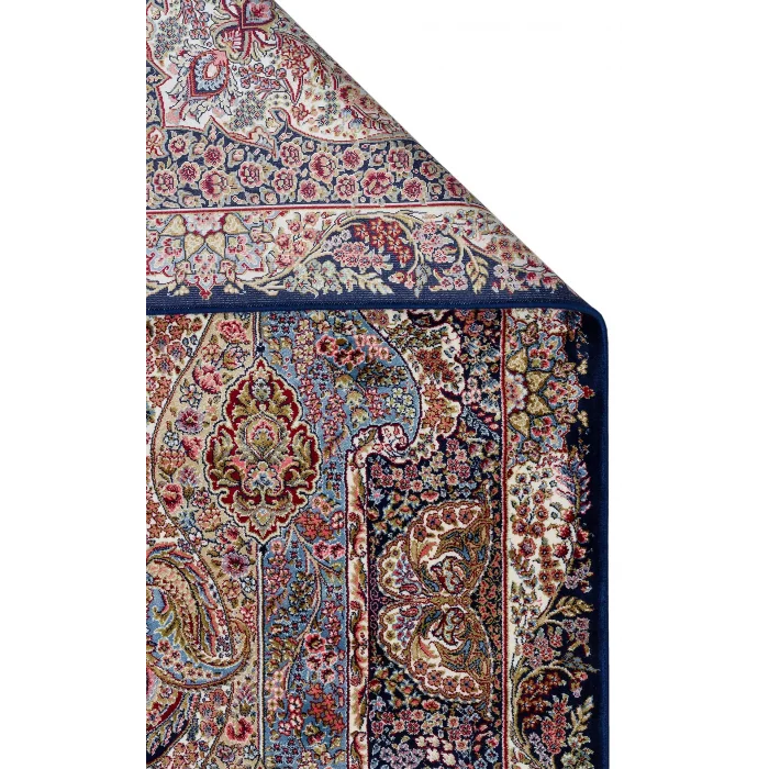 Isfahan 02 Navy  Klasik Desenli Yüksek Kalite Sık Dokuma Makine Halısı