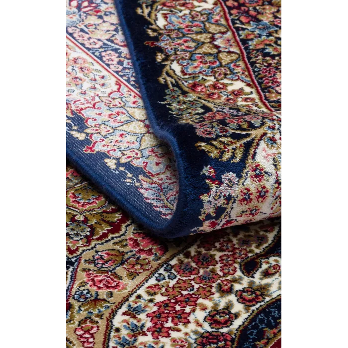 Isfahan 02 Navy  Klasik Desenli Yüksek Kalite Sık Dokuma Makine Halısı