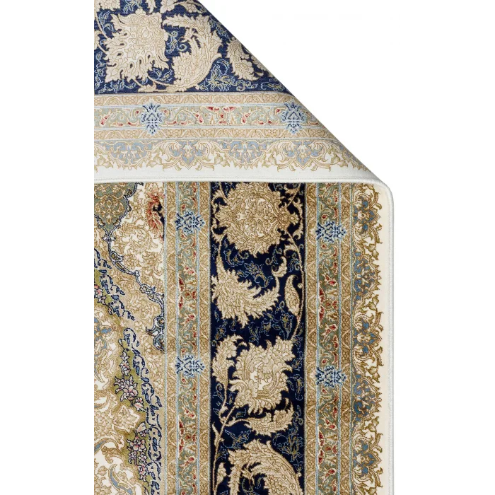 Isfahan 04 Cream Klasik Desenli Yüksek Kalite Sık Dokuma Makine Halısı