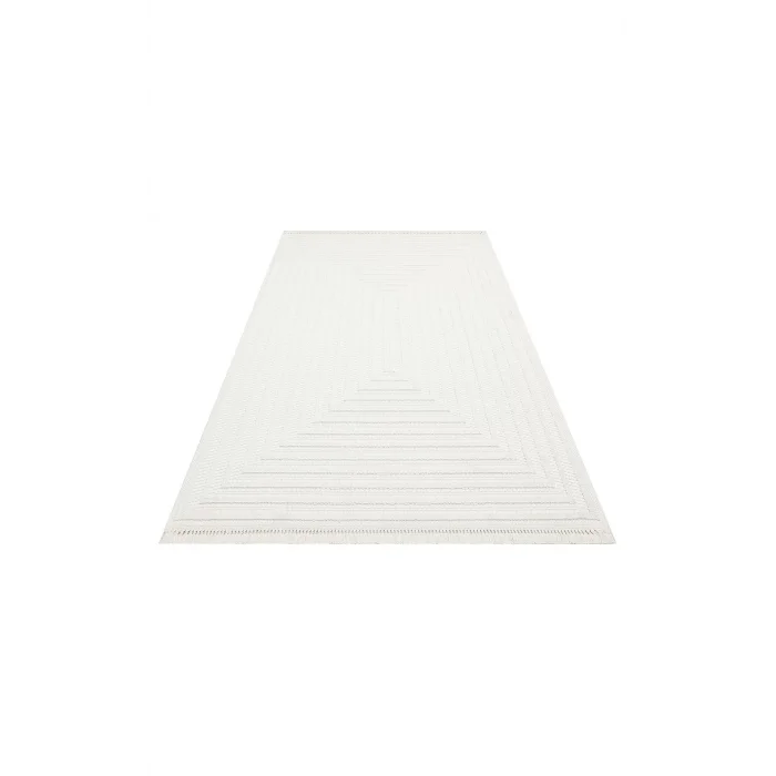 Motto Mot 07 White Yumuşak Tuşeli Örgü Dokuma Modern Makine Halısı