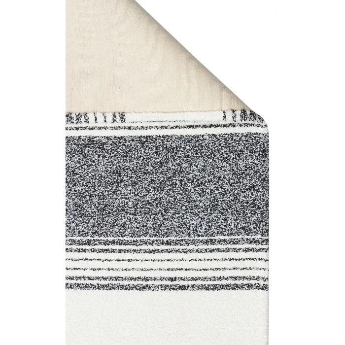 Nevada NVD 02 White Black Moroccon Tuşeli Hav Toz Vermez Kaymaz Tabanlı İnce Dokuma Modern Halı