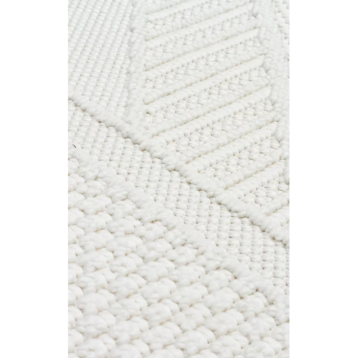 Motto MOT 06 White Yumuşak Tuşeli Örgü Dokuma Modern Makine Halısı