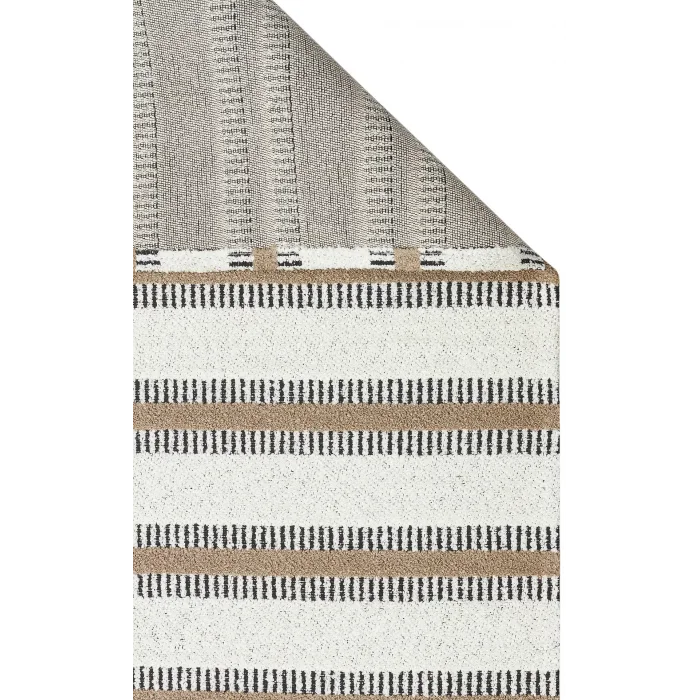 Nevada NVD 04 White Beige Moroccon Tuşeli Hav Toz Vermez Kaymaz Tabanlı İnce Dokuma Modern Halı