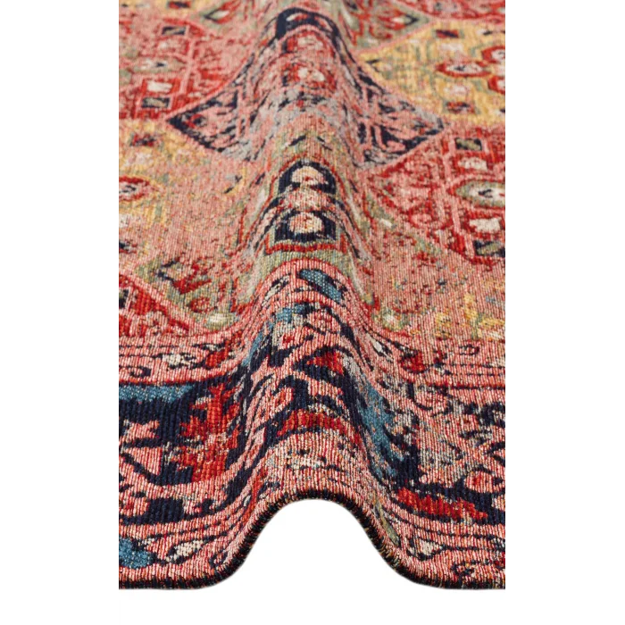 Anadolu 01 Multy Antik Desenli Yıkanabilir Kaymaz Tabanlı Etnik Kilim