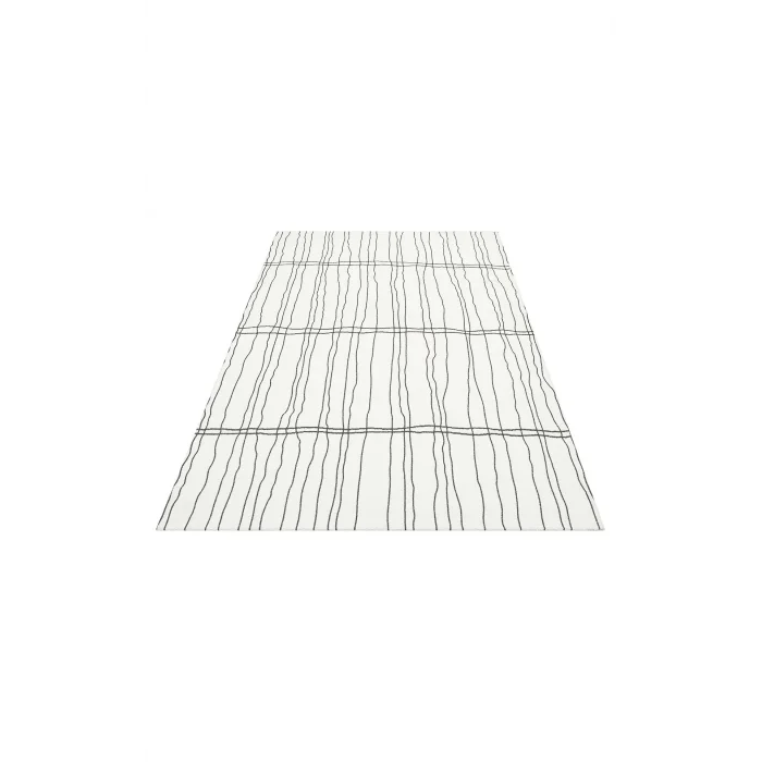 Nevada NVD 05 White Black Moroccon Tuşeli Hav Toz Vermez Kaymaz Tabanlı İnce Dokuma Modern Halı