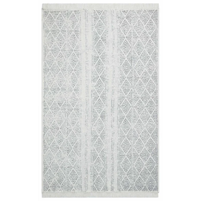 Arya Ar 01 Grey %100 Geri Dönüşümlü Pamuktan Çift Taraflı Yıkanabilir Modern Dekoratif Kilim
