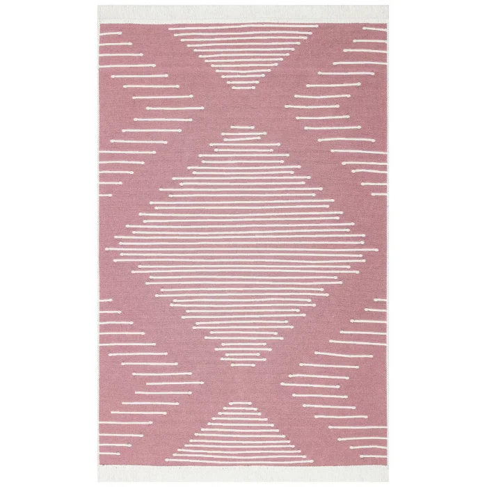 Arya Ar 15 Pink %100 Geri Dönüşümlü Pamuktan Çift Taraflı Yıkanabilir Modern Dekoratif Kilim