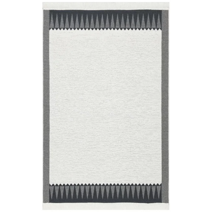 Arya Ar 22 White Black %100 Geri Dönüşümlü Pamuktan Çift Taraflı Yıkanabilir Modern Dekoratif Kilim