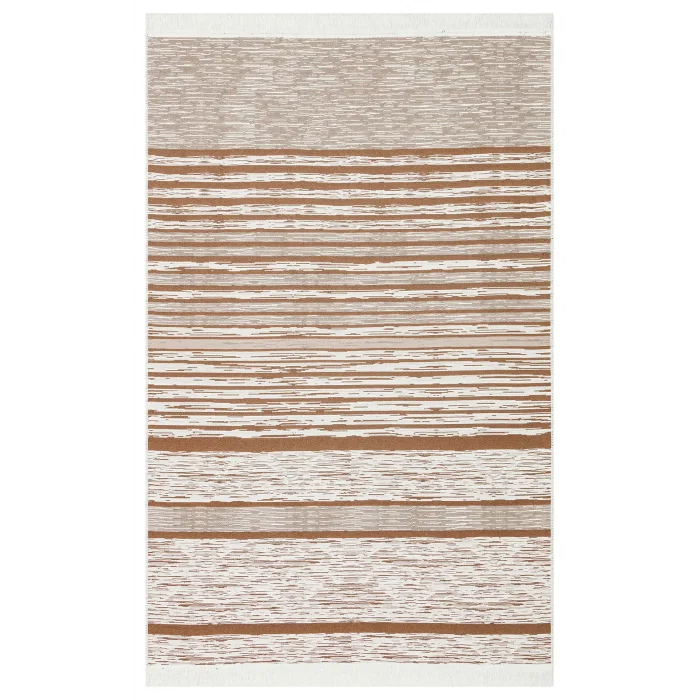 Arya Ar 27 Cream Beige %100 Geri Dönüşümlü Pamuktan Çift Taraflı Yıkanabilir Modern Dekoratif Kilim