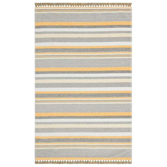 Aztec Az 01 Yellow Antibakteriyel Hav Toz Vermez Yıkanabilir Kaymaz Modern İnce Dokuma Kilim