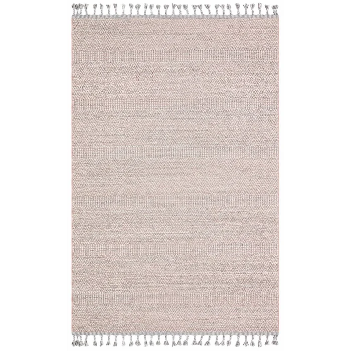 Soho Sh 01 Rose Grey Hav Vermeyen Özel Ipler Ile Üretilen Etnik Örgü Desenlere Sahip Makine Halısı