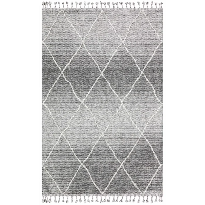Soho Sh 02 Grey Hav Vermeyen Özel Ipler Ile Üretilen Etnik Örgü Desenlere Sahip Makine Halısı