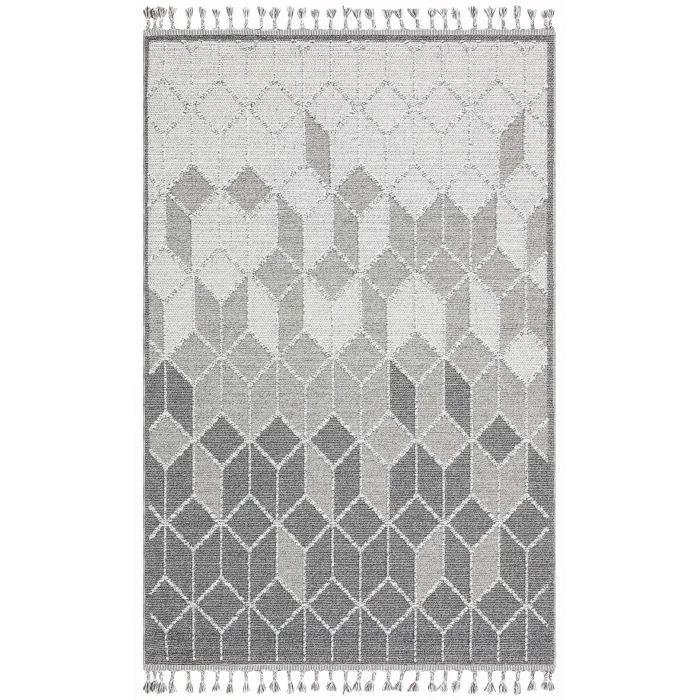 Soho Sh 03 Grey Hav Vermeyen Özel Ipler Ile Üretilen Etnik Örgü Desenlere Sahip Makine Halısı