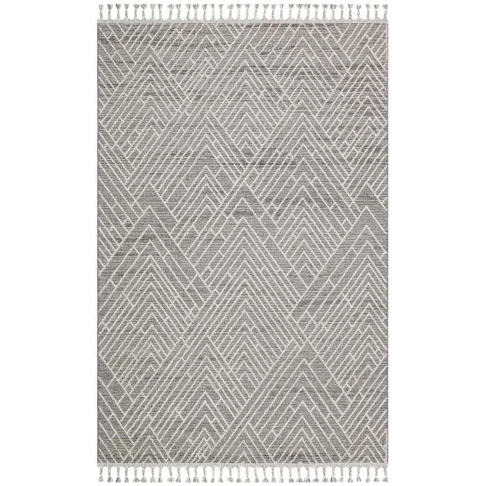 Soho Sh 12 Grey Hav Vermeyen Özel Ipler Ile Üretilen Etnik Örgü Desenlere Sahip Makine Halısı