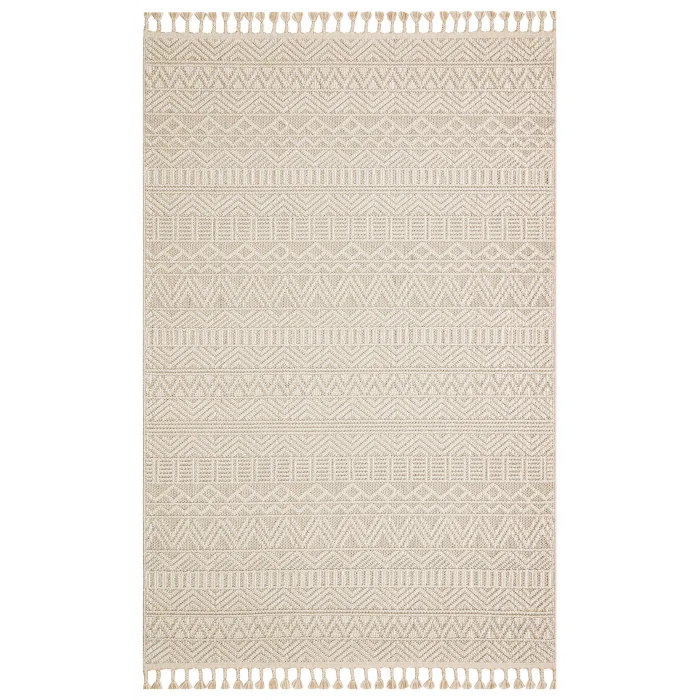 Soho Sh 14 Beige Hav Vermeyen Özel Ipler Ile Üretilen Etnik Örgü Desenlere Sahip Makine Halısı