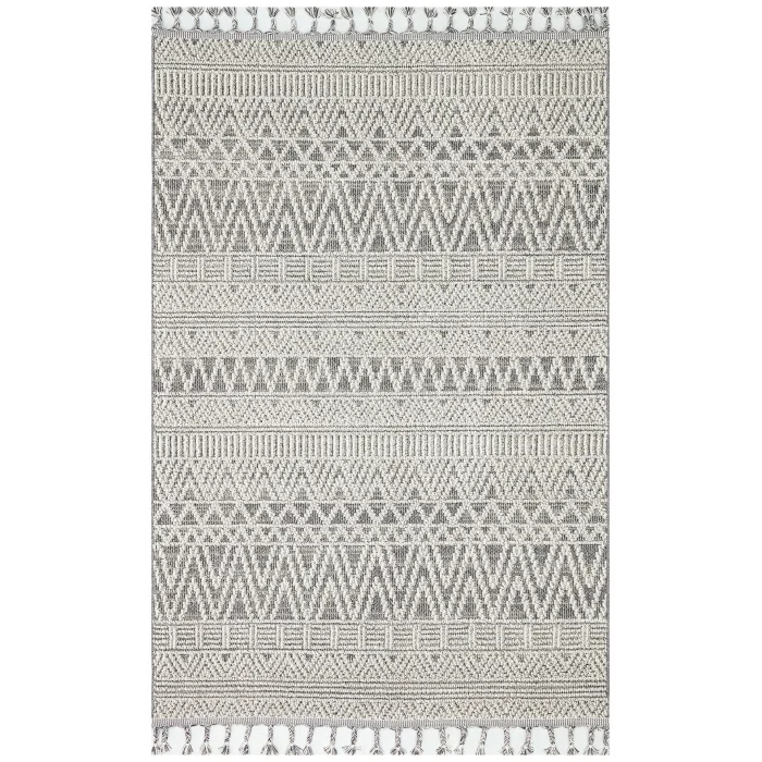 Soho Sh 14 Grey Hav Vermeyen Özel Ipler Ile Üretilen Etnik Örgü Desenlere Sahip Makine Halısı