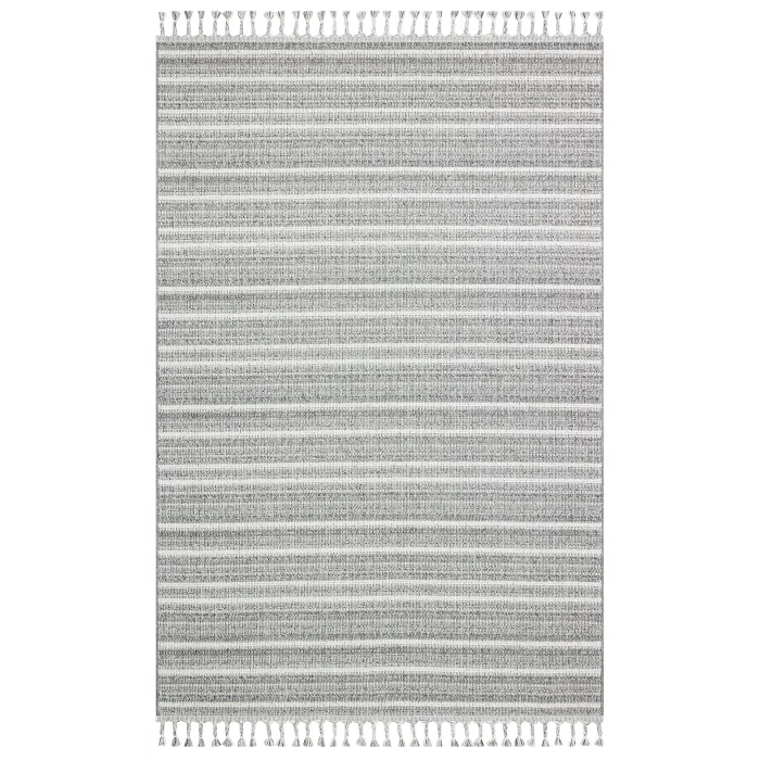 Soho Sh 21 Grey Ivory Hav Vermeyen Özel Ipler Ile Üretilen Etnik Örgü Desenlere Sahip Makine Halısı