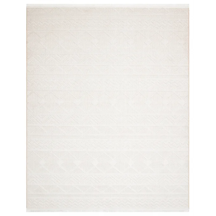 İnci 501 Krem Makinede Yıkanabilen Kaymaz Tabanlı İskandinav Desenli Makine Halısı