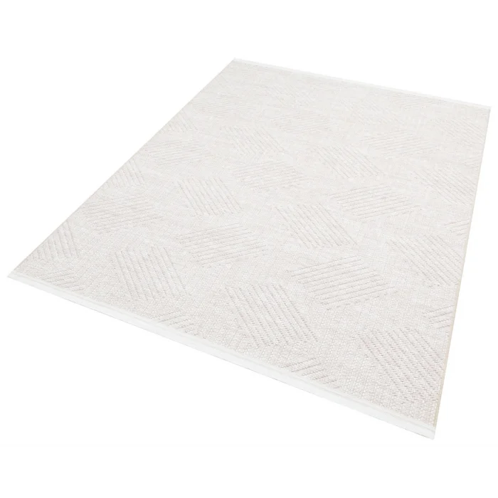 İnci 503 Bej Makinede Yıkanabilen Kaymaz Tabanlı İskandinav Desenli Makine Halısı