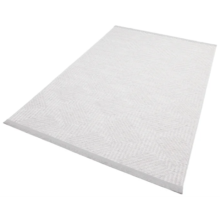 İnci 504 Gri Makinede Yıkanabilen Kaymaz Tabanlı İskandinav Desenli Makine Halısı