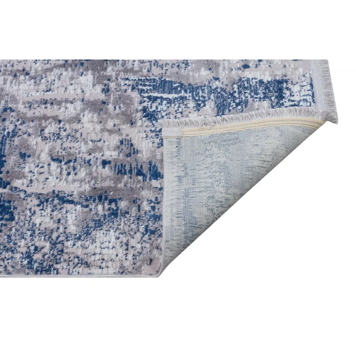 Allegro 1021 Mavi Dekoratif Modern Kaymaz Tabanlı Makine Halısı ✄