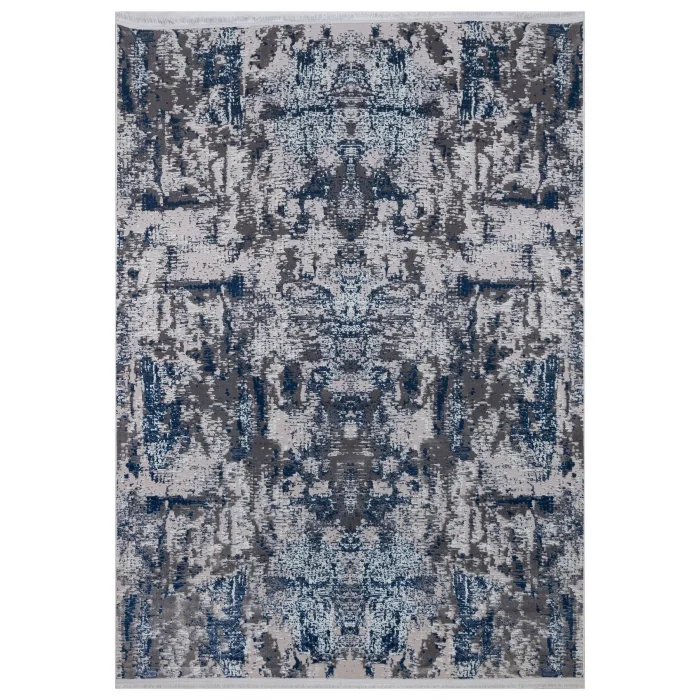 Allegro 1021 Mavi Dekoratif Modern Kaymaz Tabanlı Makine Halısı ✄