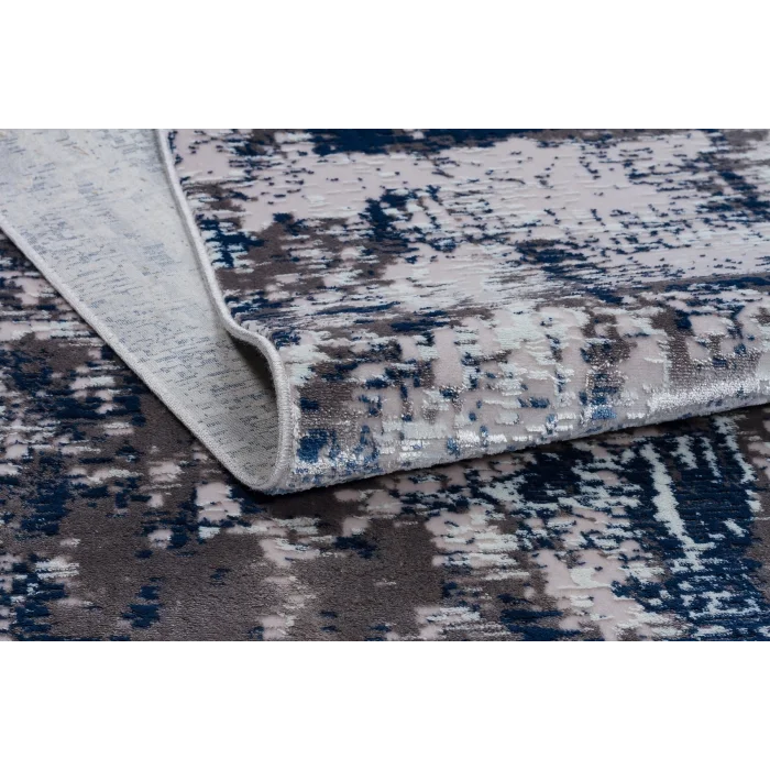 Allegro 1021 Mavi Dekoratif Modern Kaymaz Tabanlı Makine Halısı ✄