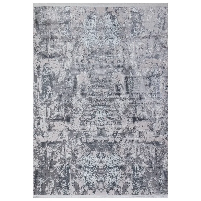 Allegro 1023 Gri Dekoratif Modern Kaymaz Tabanlı Makine Halısı ✄
