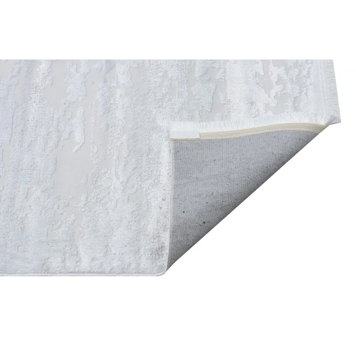 Allegro 1060 Beyaz Dekoratif Modern Kaymaz Tabanlı Makine Halısı ✄