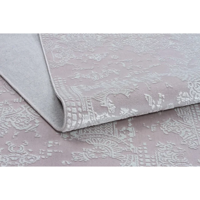 Allegro 1062 Beyaz Dekoratif Modern Kaymaz Tabanlı Makine Halısı ✄